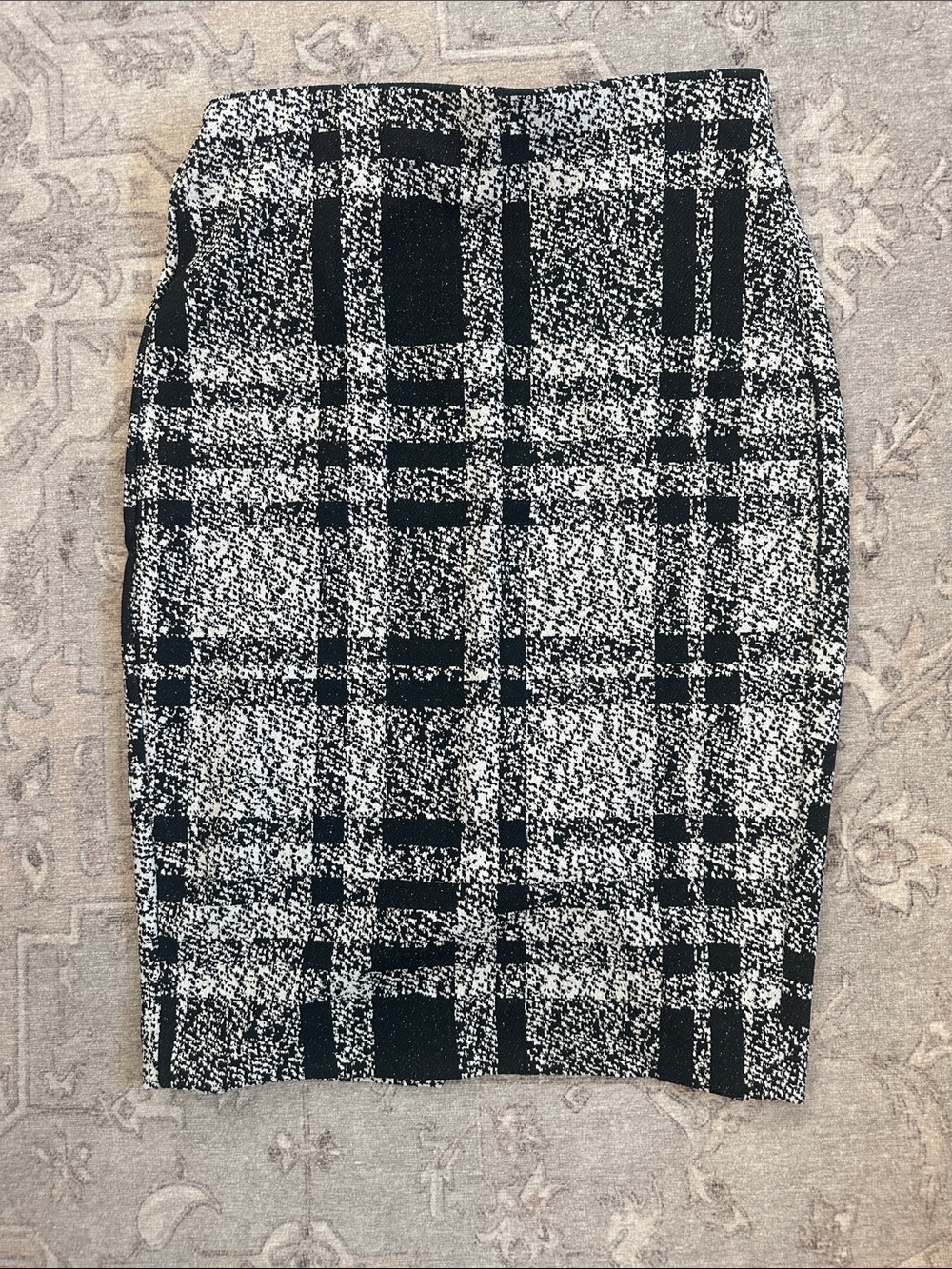 Express Black & White Plaid Pencil Skirt